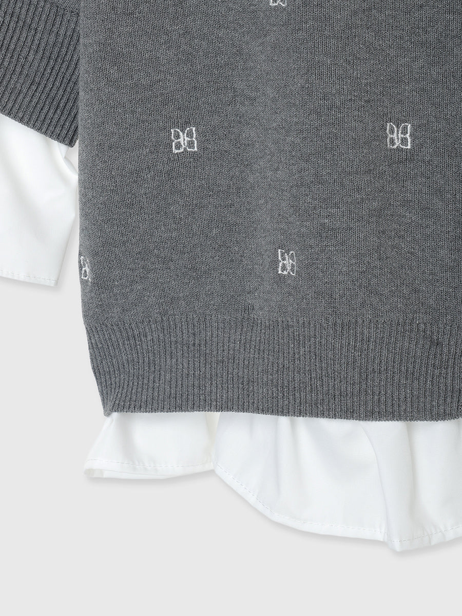PAPILLON EMBROIDERY ATTACHED CARDIGAN