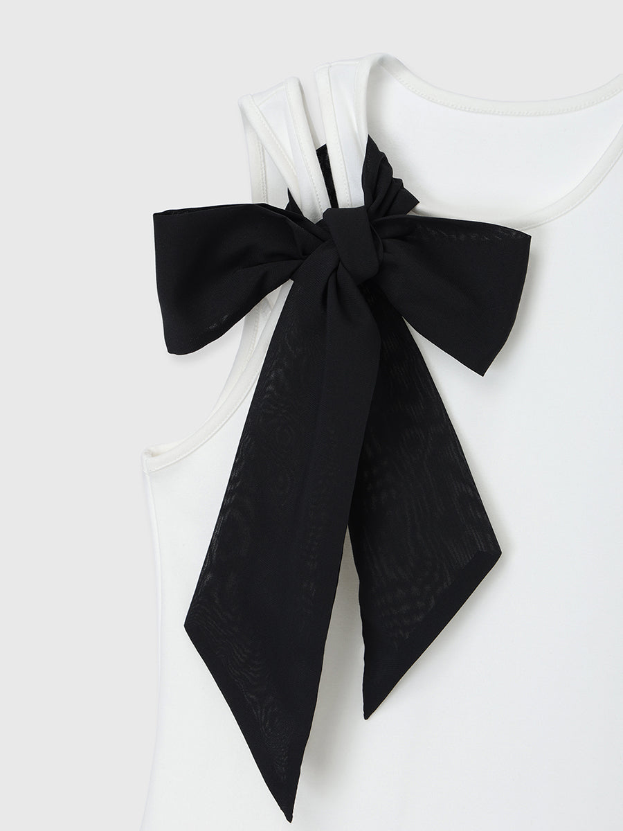 EIMY ISTOIRE 2WAY RIBBON SLIT TANK ブラック 2WAY RIBBON SLIT TANK