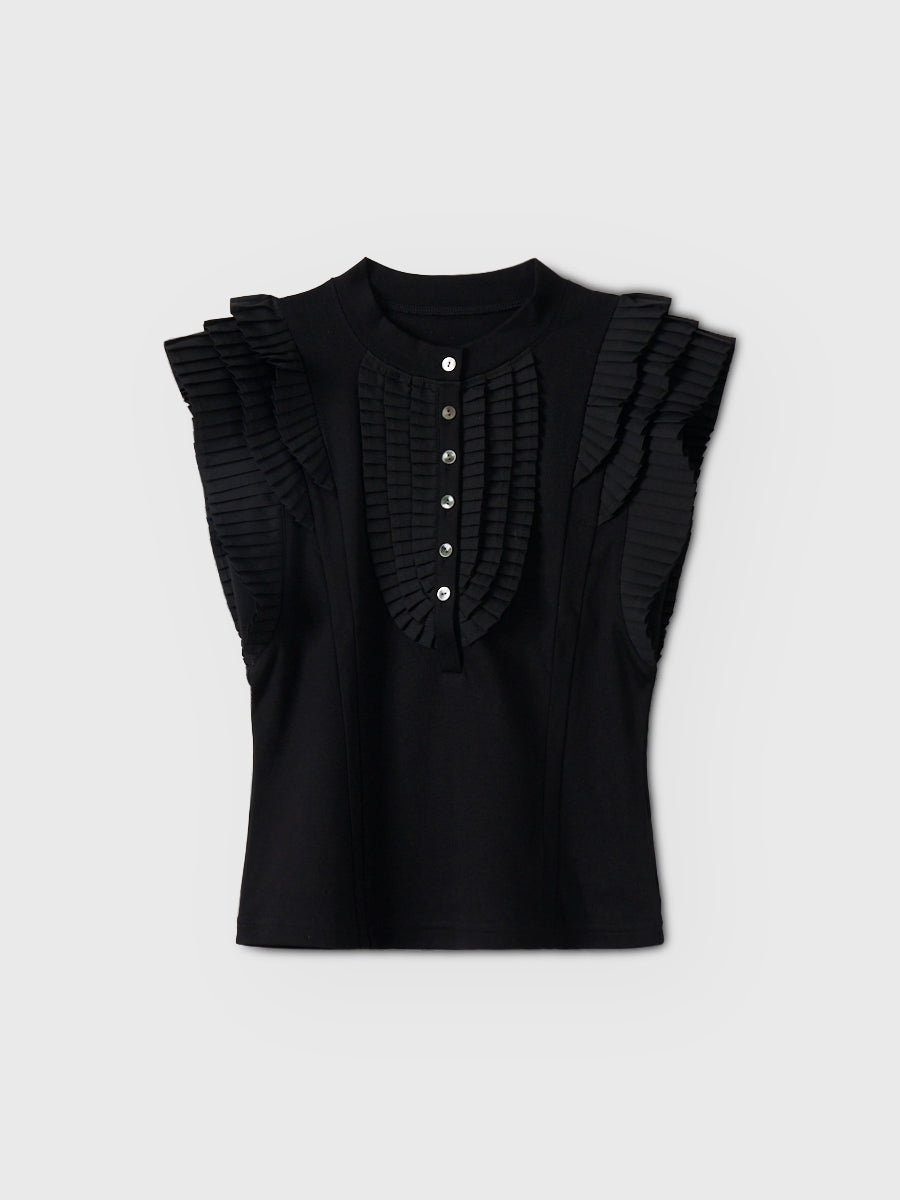 PLEATED COMBINATION TOPS