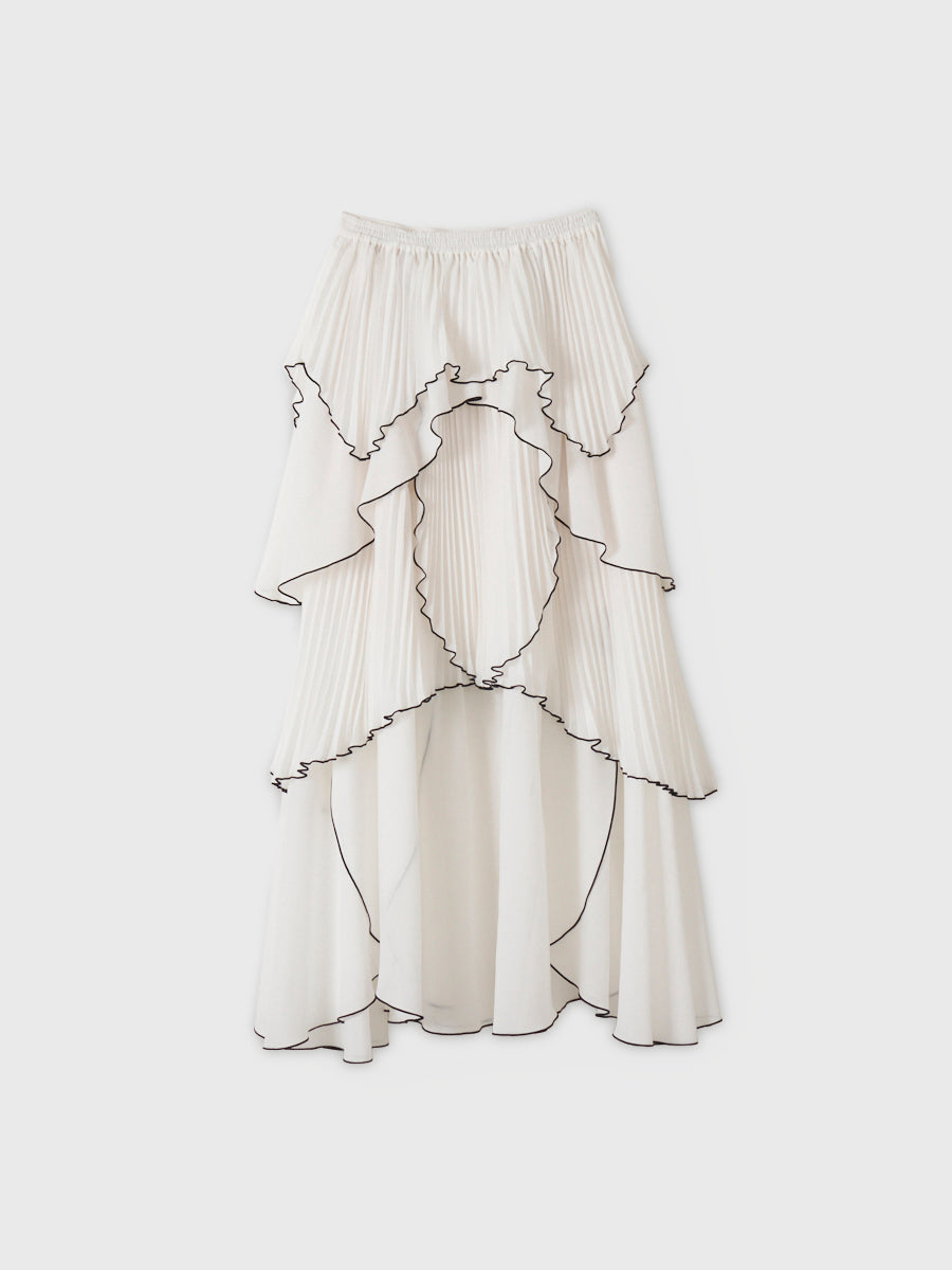 PLEATED RUFFLE SKIRT