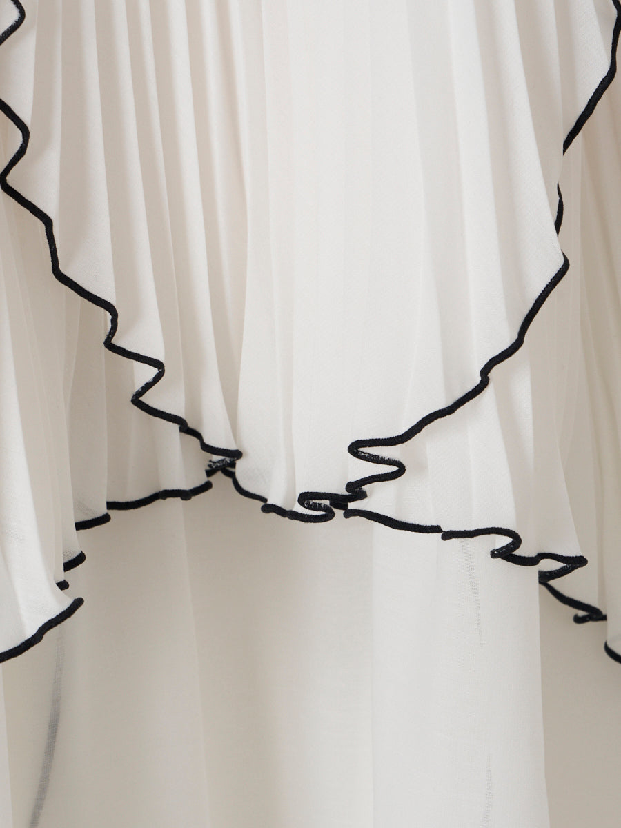 PLEATED RUFFLE SKIRT