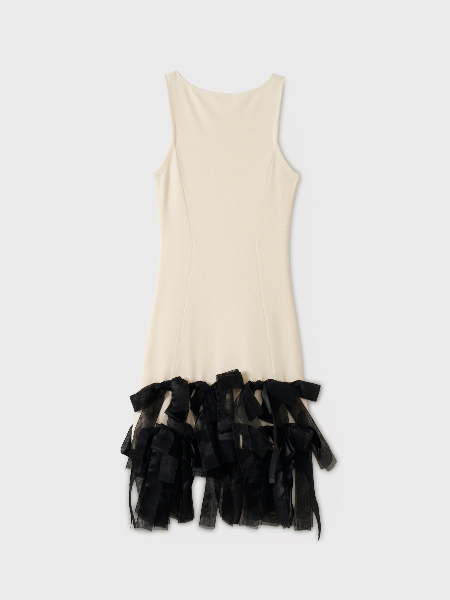 RIBBON HEM KNIT DRESS