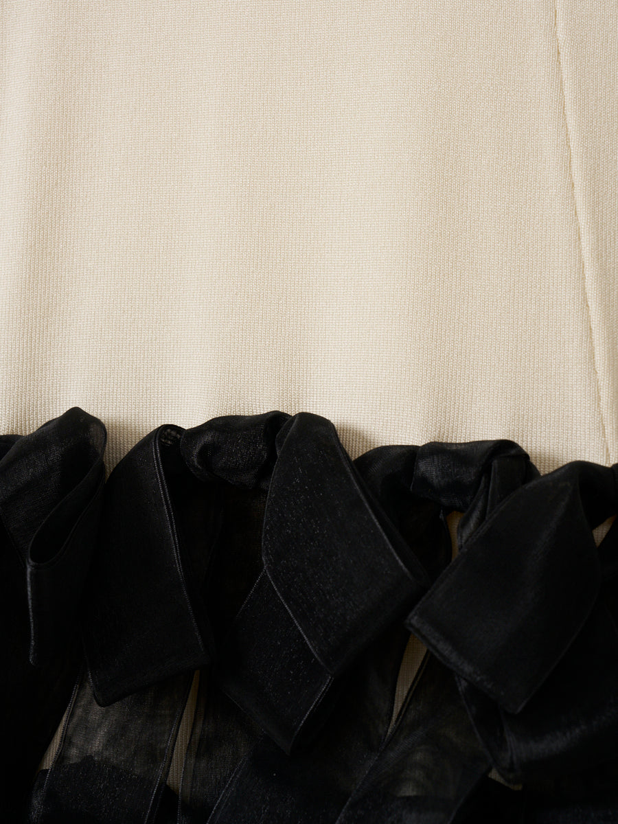 RIBBON HEM KNIT DRESS