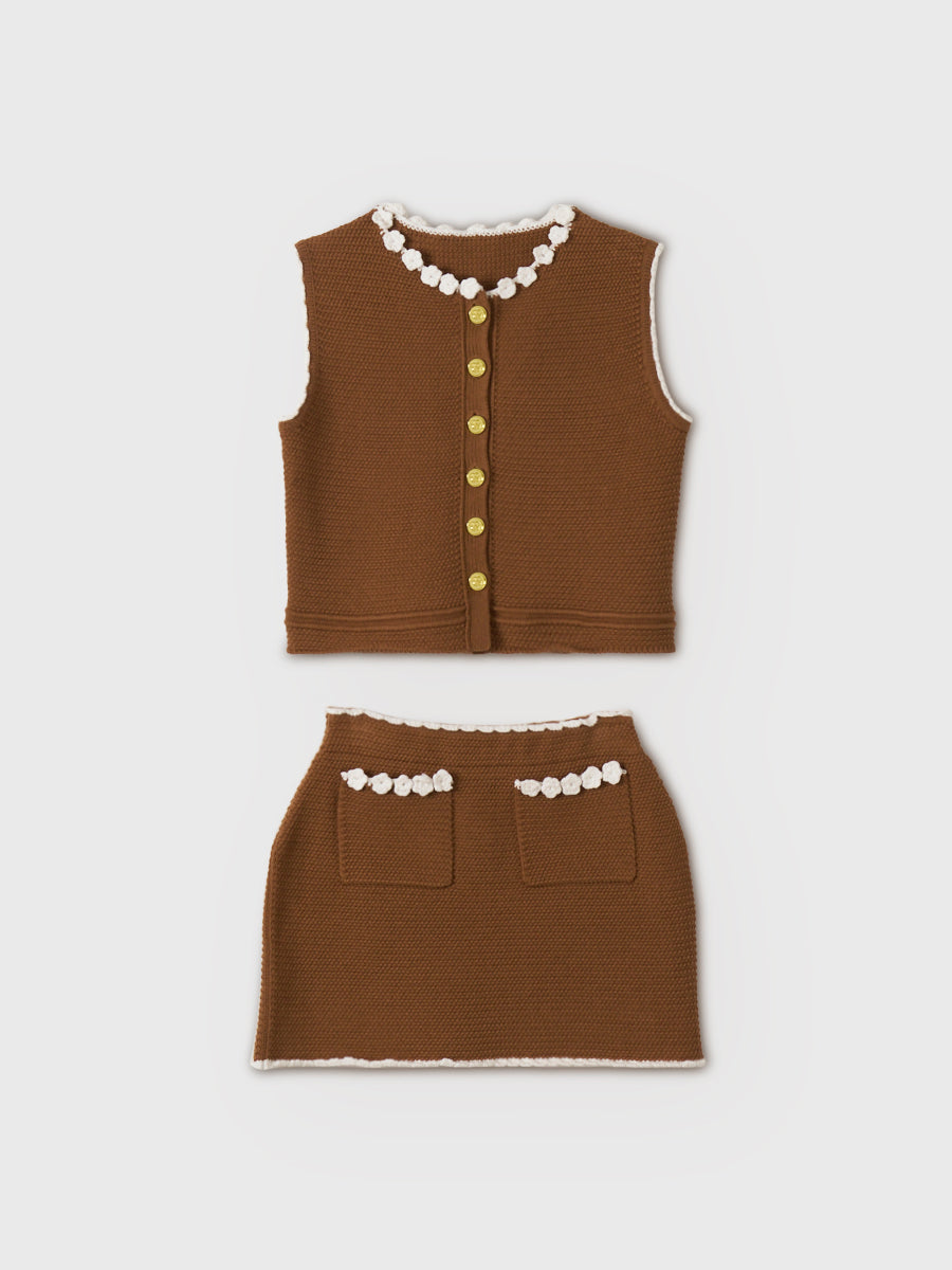 みゆきっち　ベージュ SIGN BUTTON CROCHET SET UP