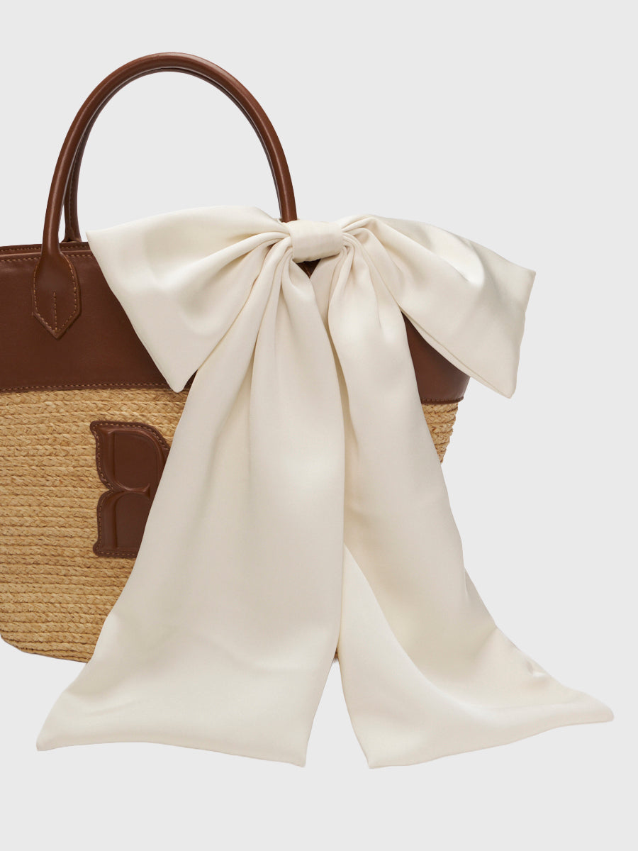 PAPILLON RIBBON STRAW BAG