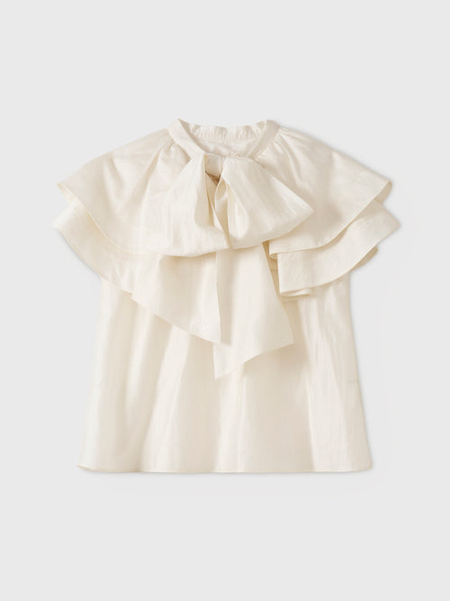 E.M RIBBON CAPE BLOUSE