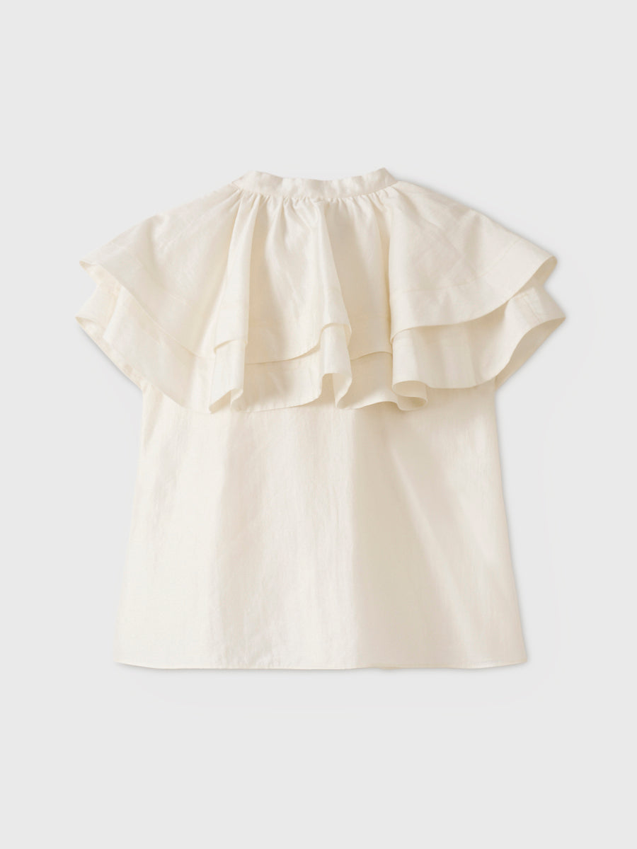 E.M RIBBON CAPE BLOUSE
