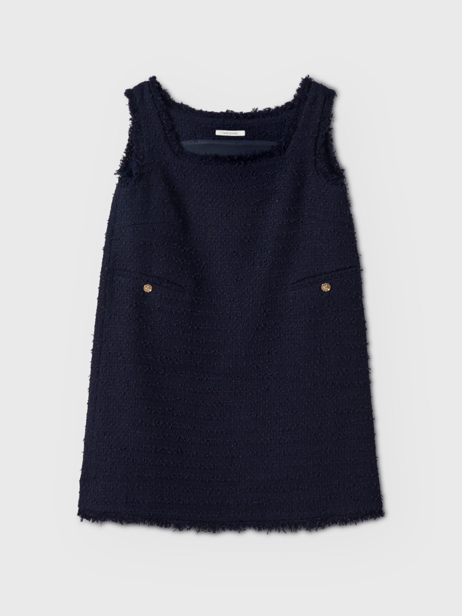 IRISÉ TWEED DRESS NAVY