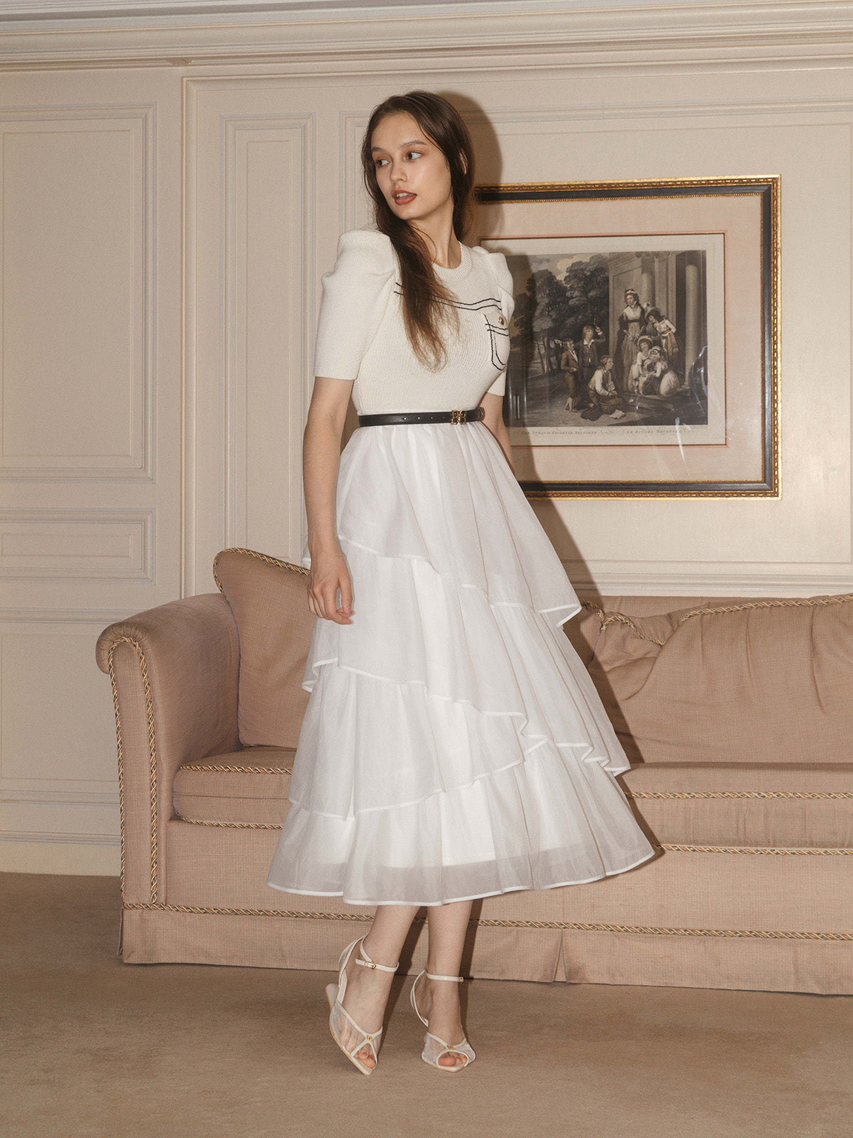 E.M ATELIER.KNIT COMBI DRESS