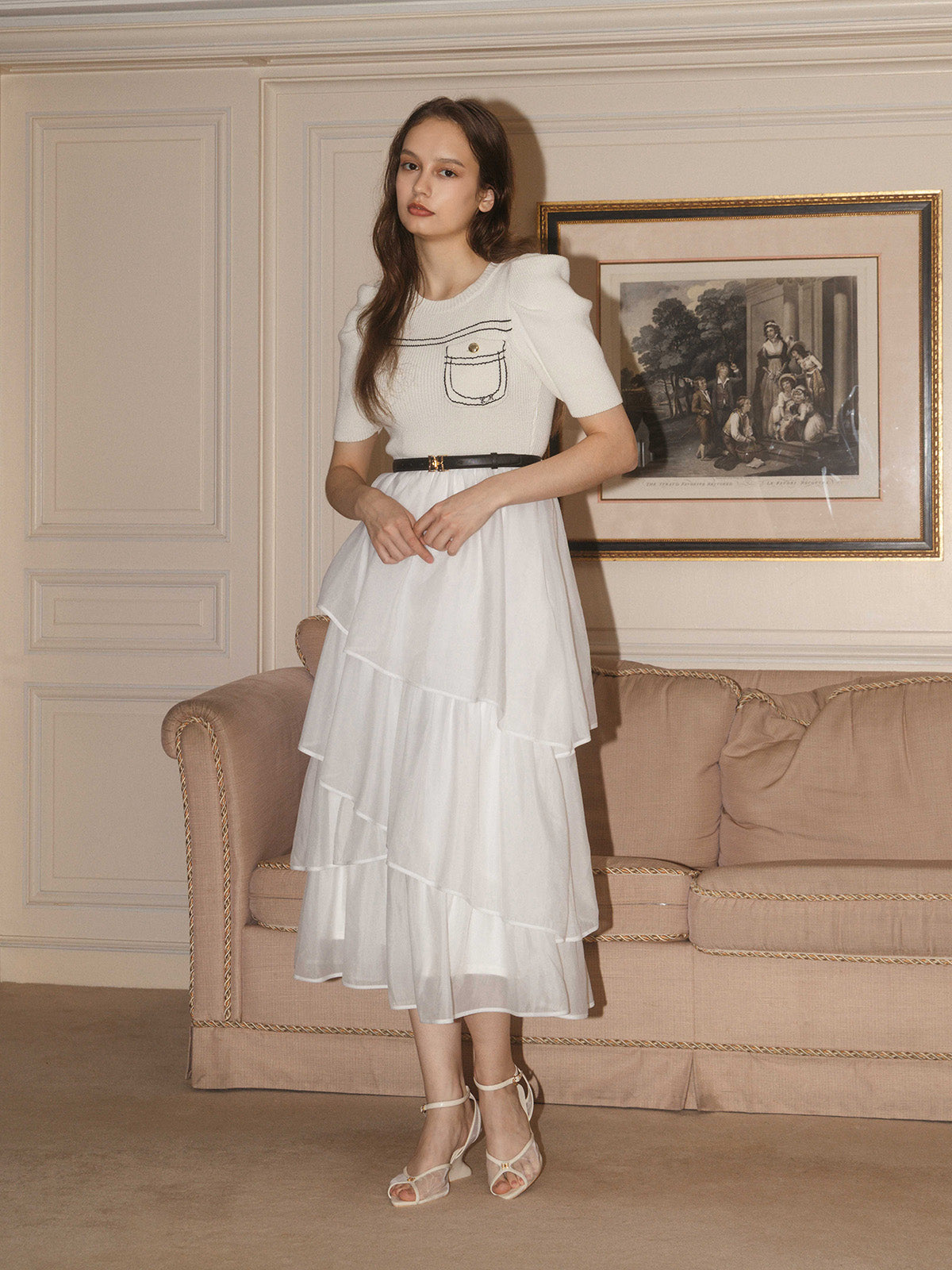 E.M ATELIER.KNIT COMBI DRESS