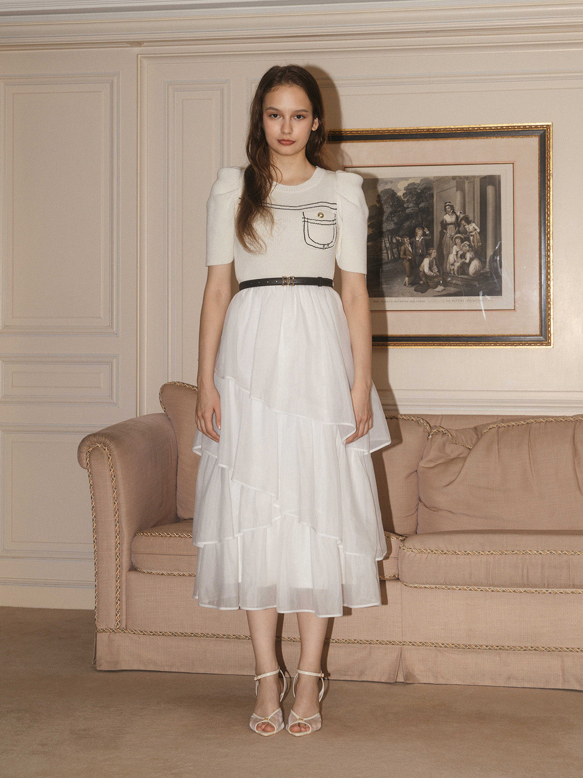 E.M ATELIER.KNIT COMBI DRESS