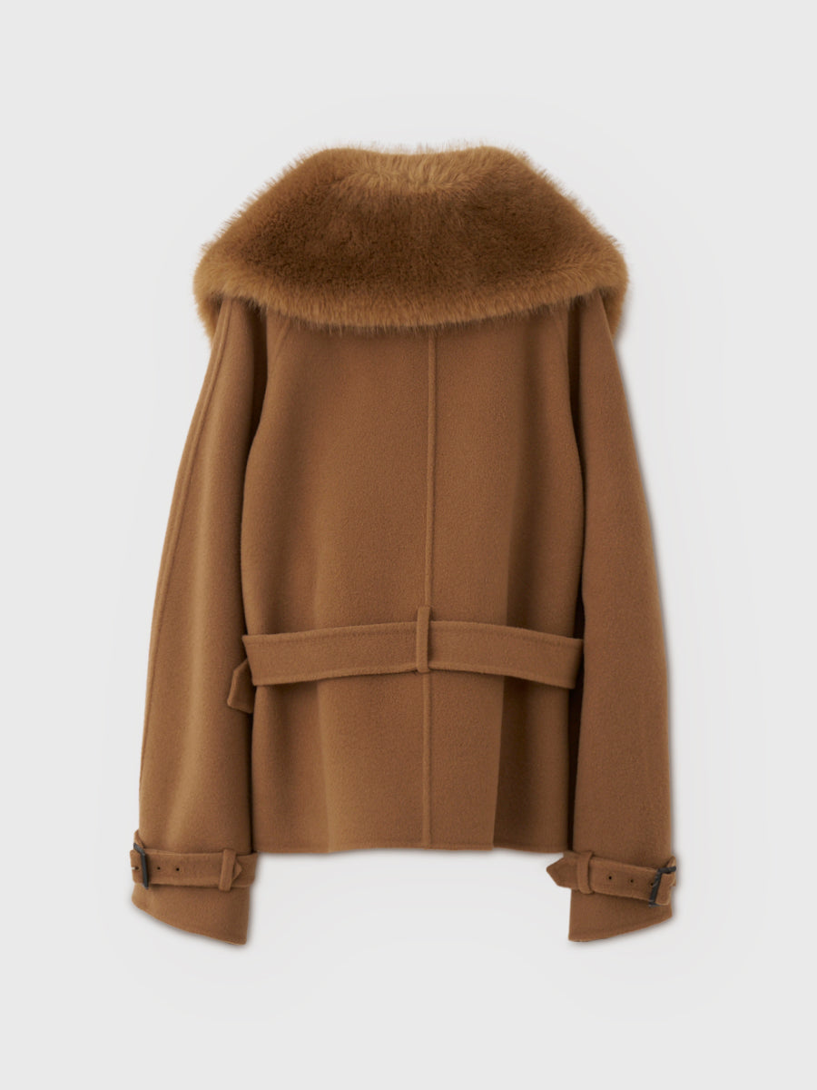 WOOL SHORT TRENCH COAT