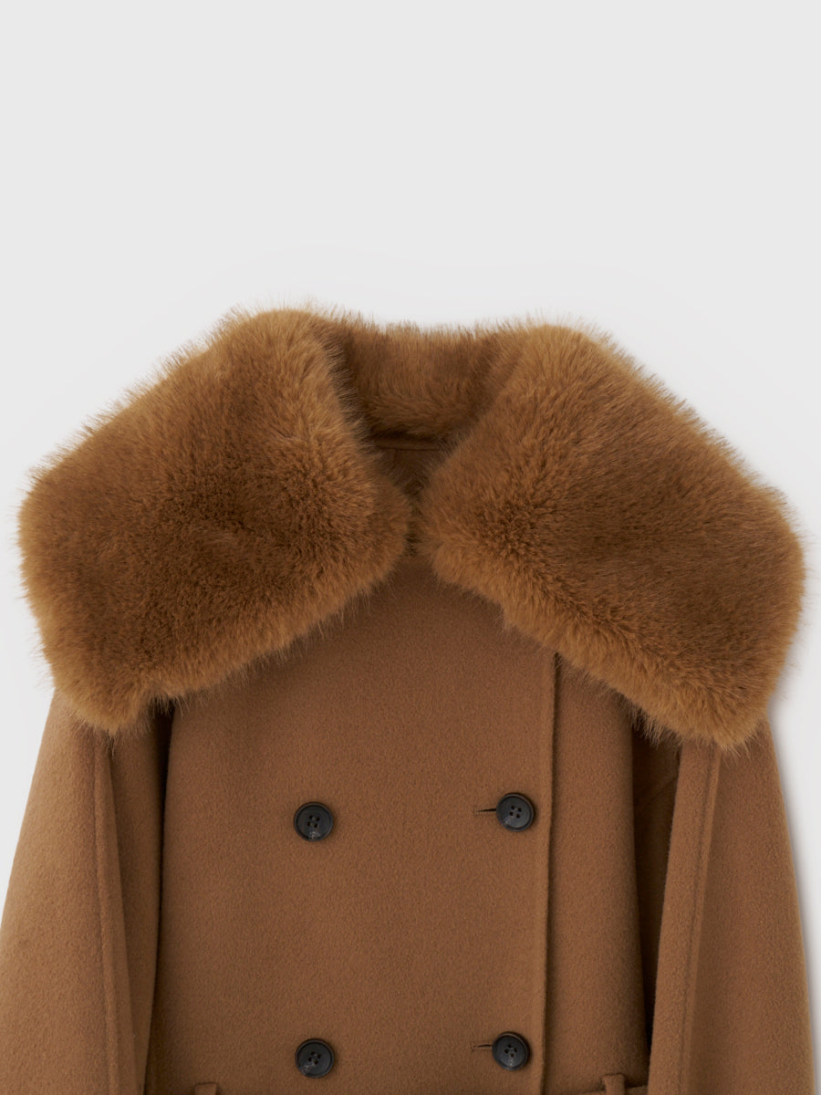 WOOL SHORT TRENCH COAT