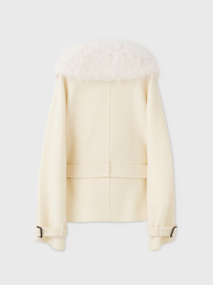WOOL SHORT TRENCH COAT