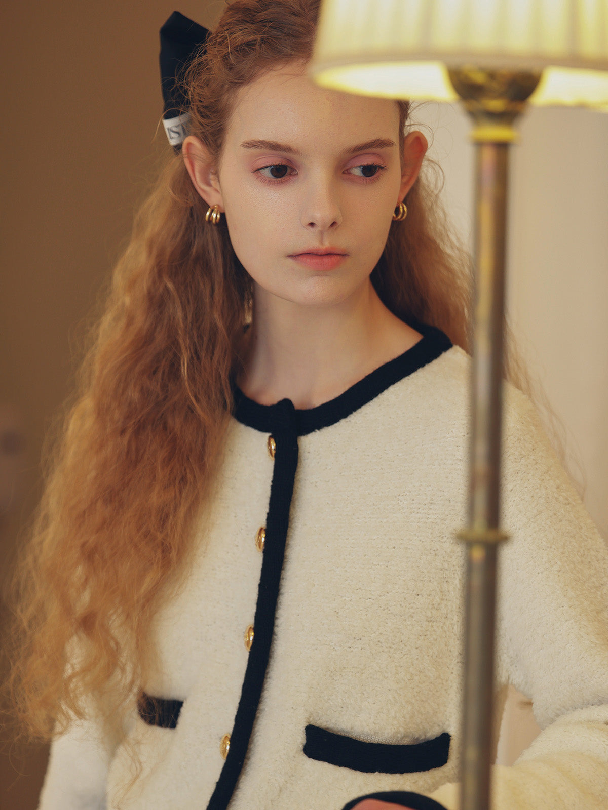 【EIMY ISTOIRE】TEDDY KNIT JACKET テディニット TEDDY KNIT JACKET