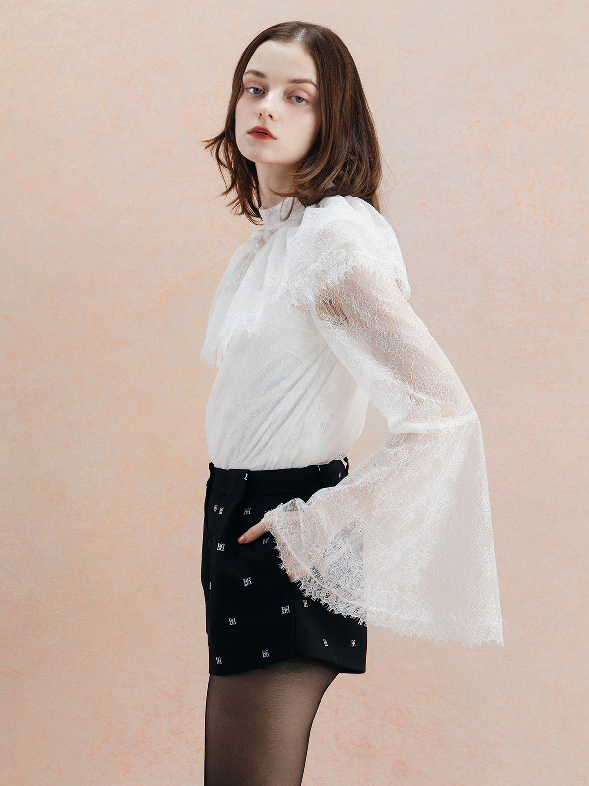 BELL SLEEVE LACE BLOUSE