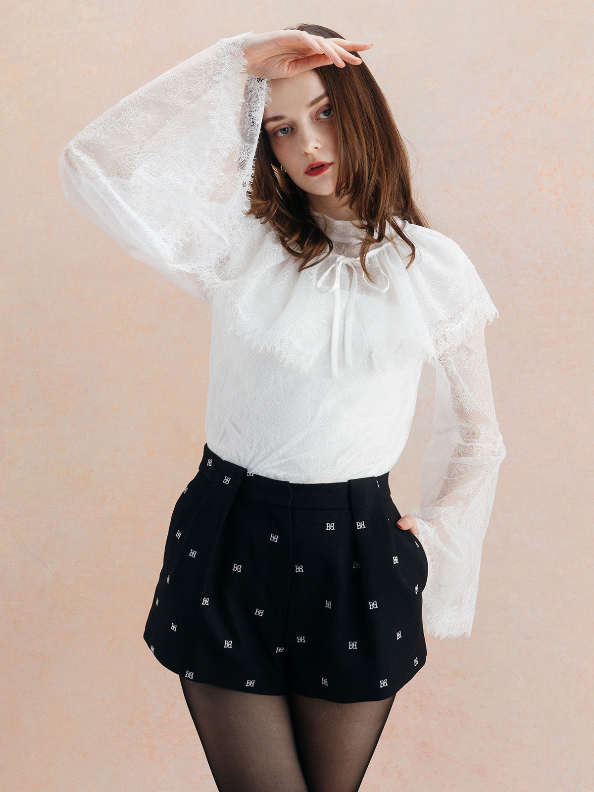 BELL SLEEVE LACE BLOUSE