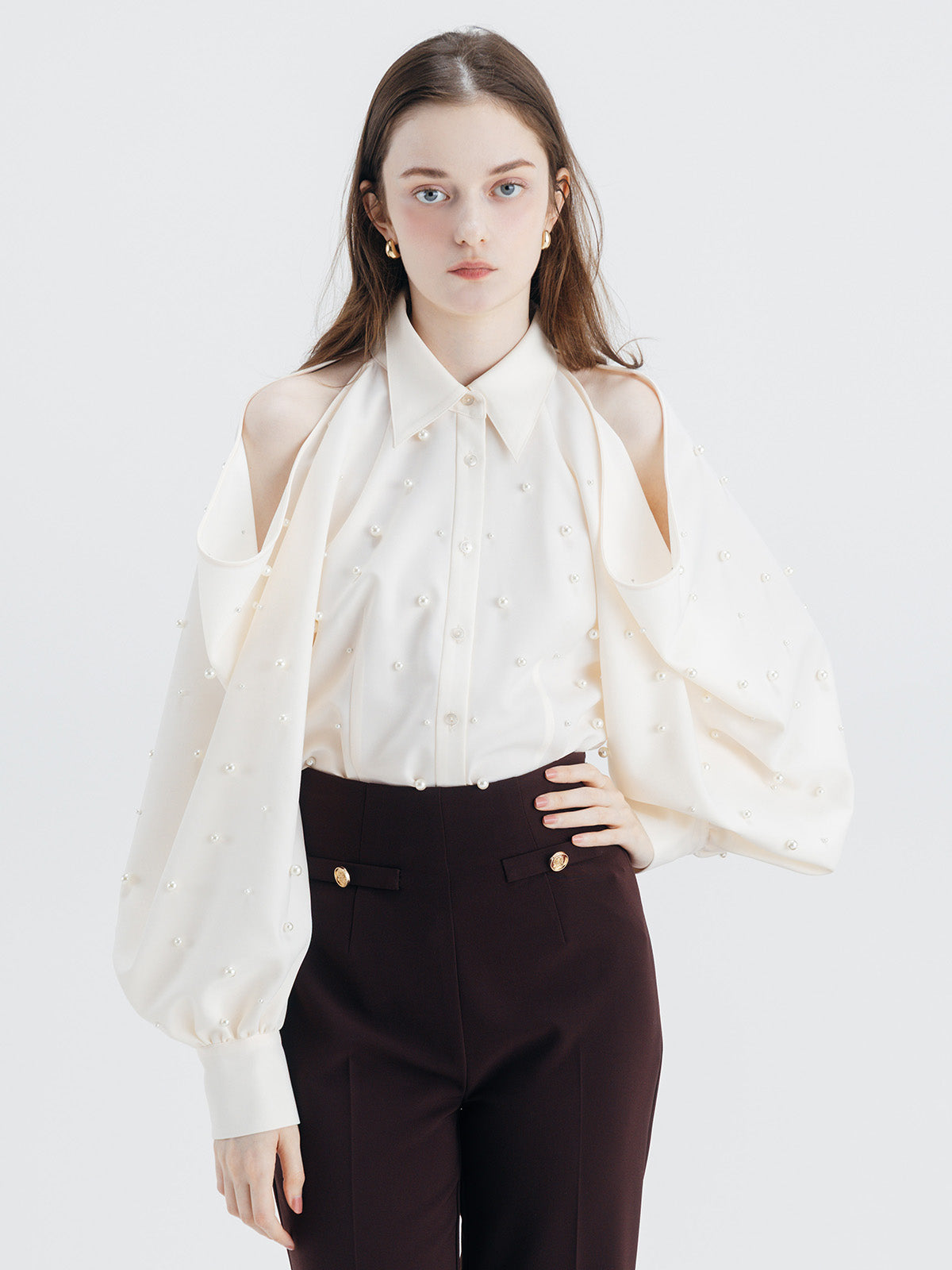MODEL:173cm／COLOR:IVORY／SIZE:F