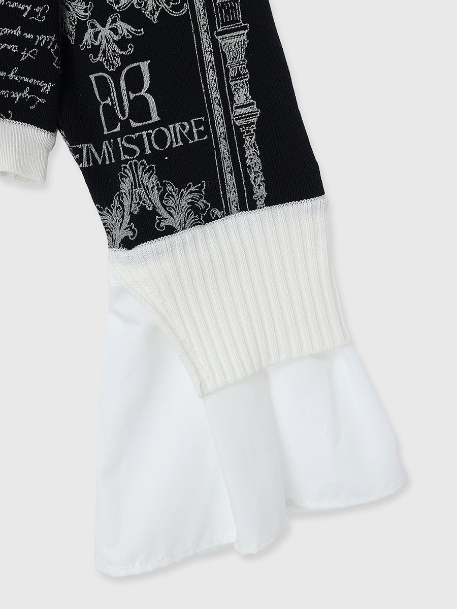 ATTACHED COLLAR JOUY CARDIGAN