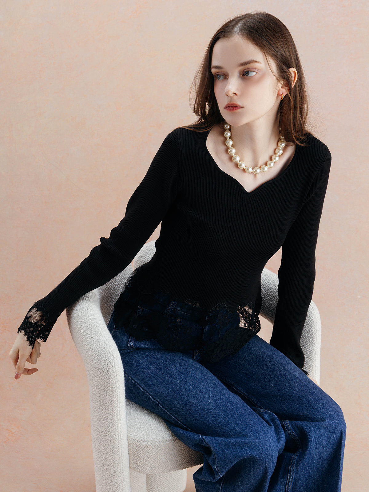 MODEL:173cm／COLOR:BLACK／SIZE:F