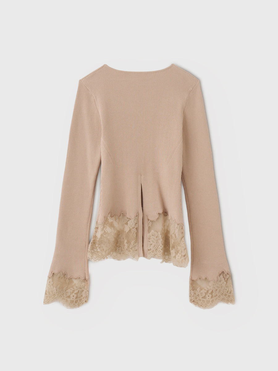 LACE TRIM KNIT TOPS