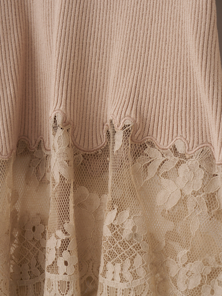 LACE TRIM KNIT TOPS