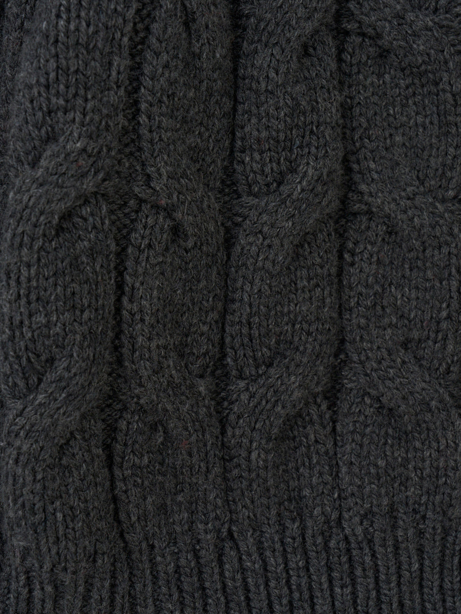LETTER CABLE CARDIGAN