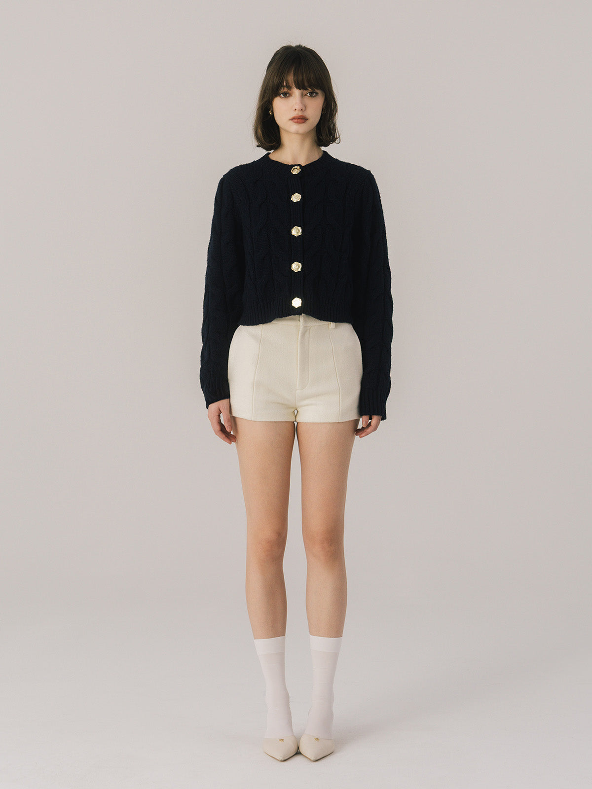 LETTER CABLE CARDIGAN