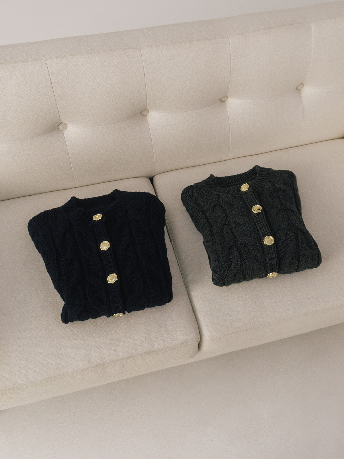 LETTER CABLE CARDIGAN