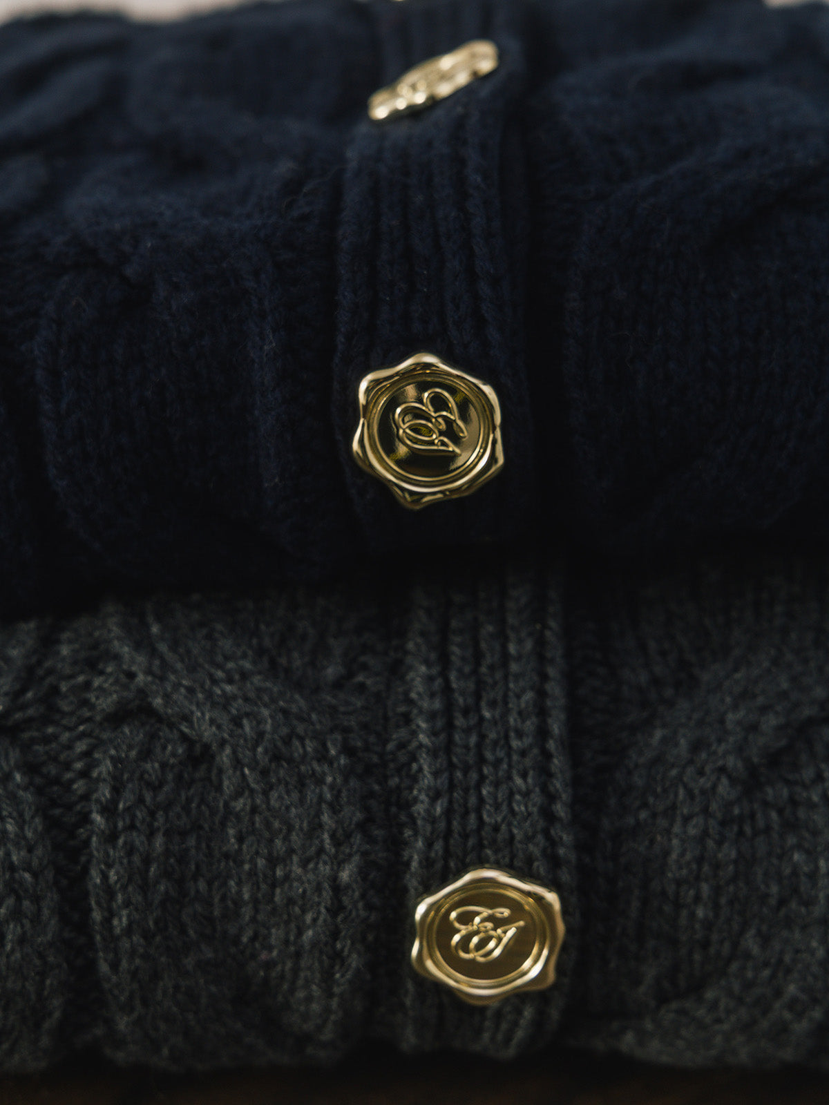 LETTER CABLE CARDIGAN