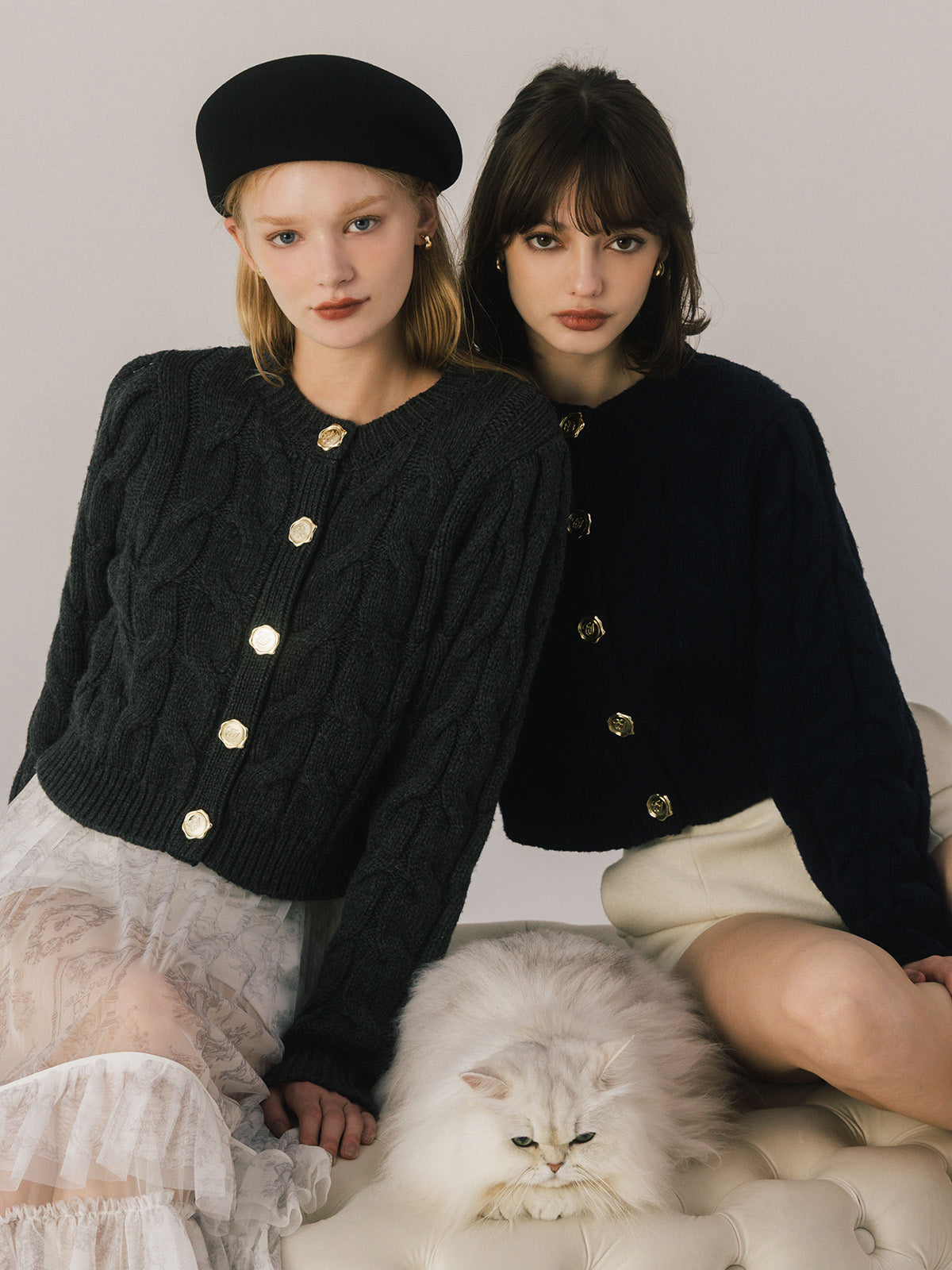 LETTER CABLE CARDIGAN