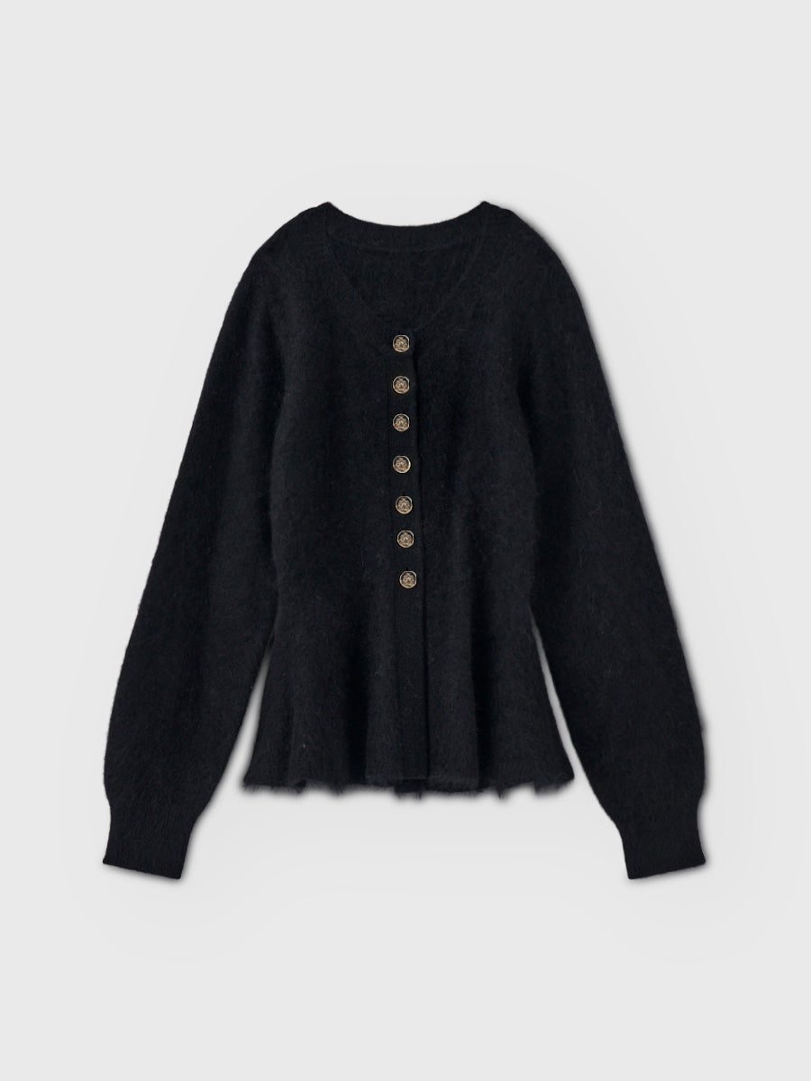 PEPLUM MINK CARDIGAN