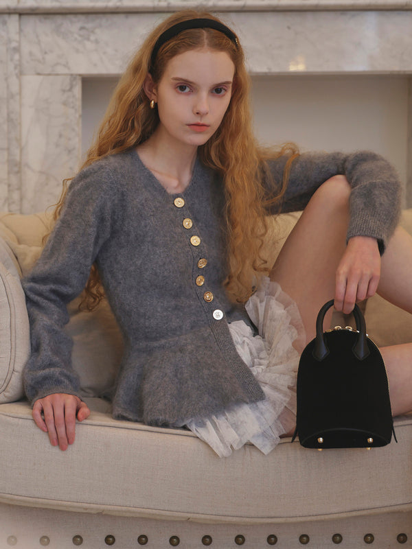 PEPLUM MINK CARDIGAN