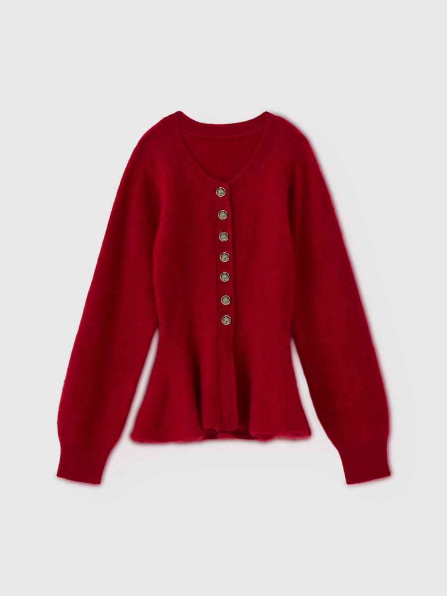 PEPLUM MINK CARDIGAN