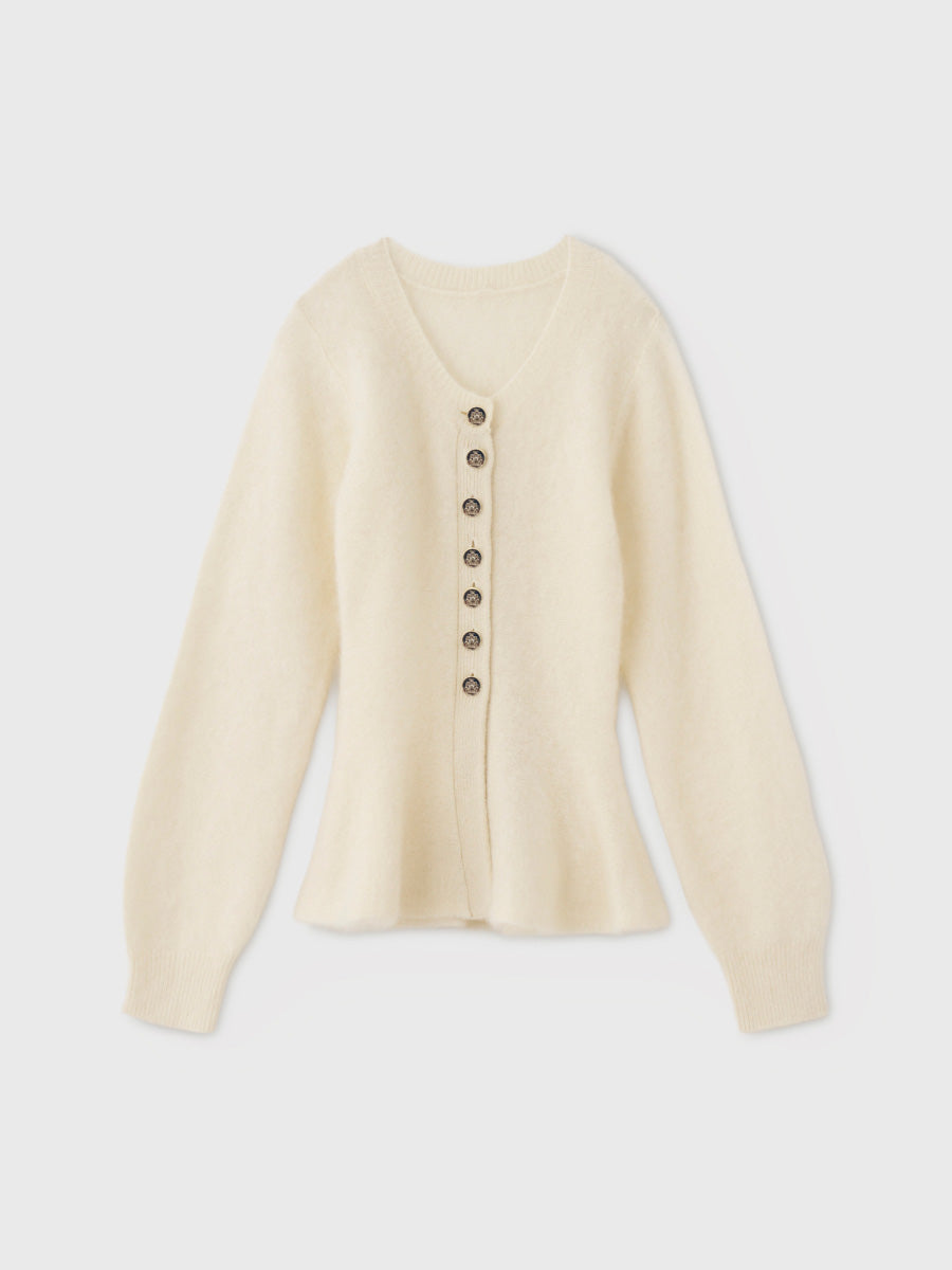 PEPLUM MINK CARDIGAN