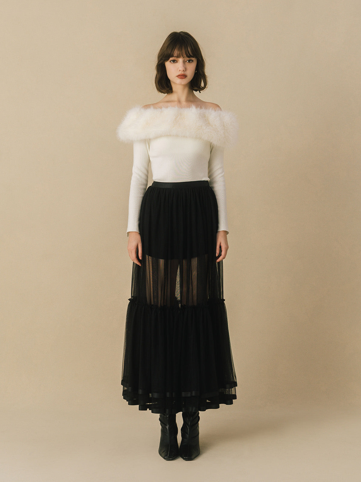 OFF SHOULDER FUR TOPS