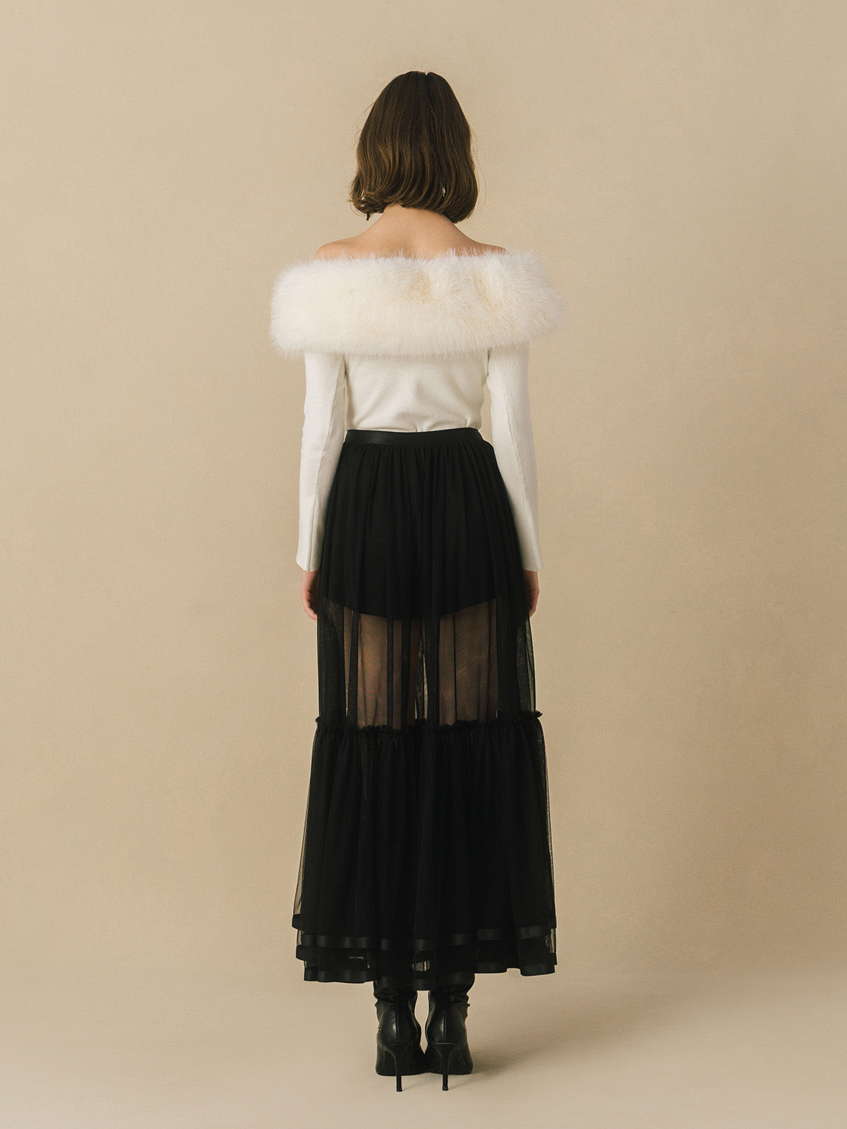 OFF SHOULDER FUR TOPS