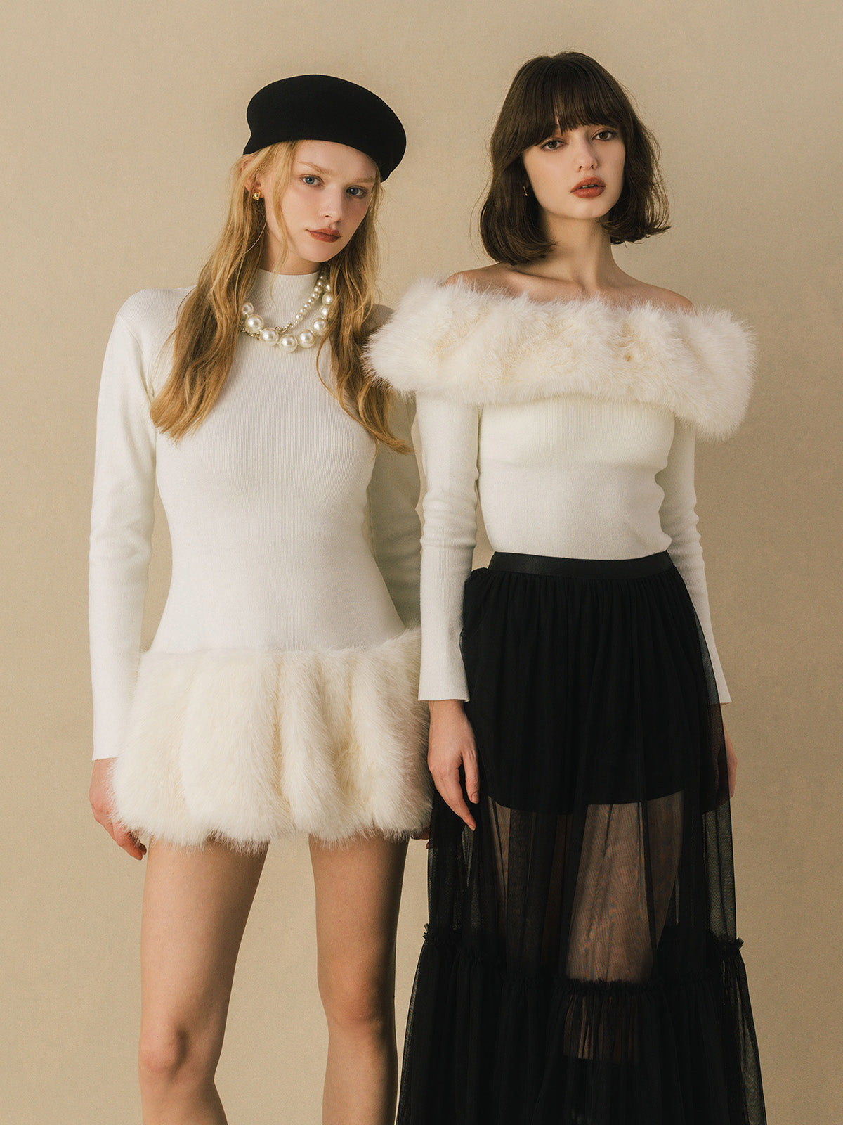 OFF SHOULDER FUR TOPS