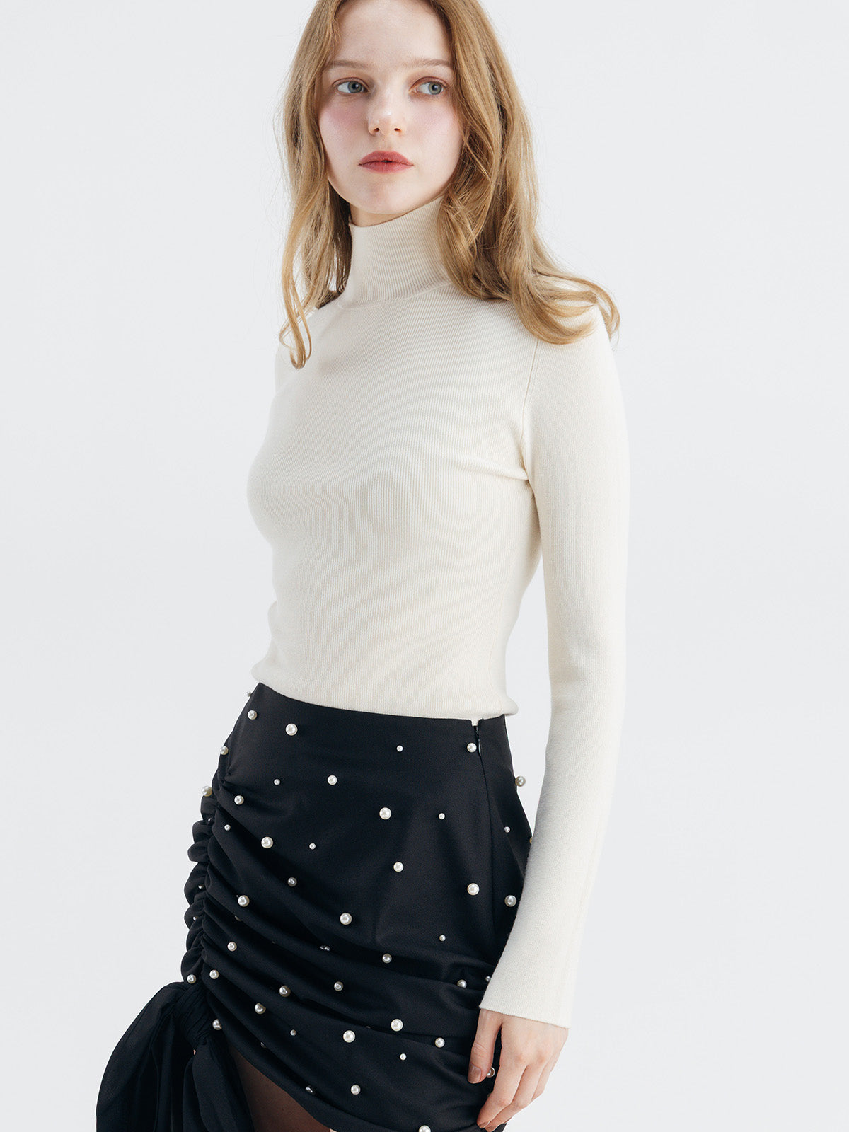 ROSE HIGH NECK KNIT TOPS