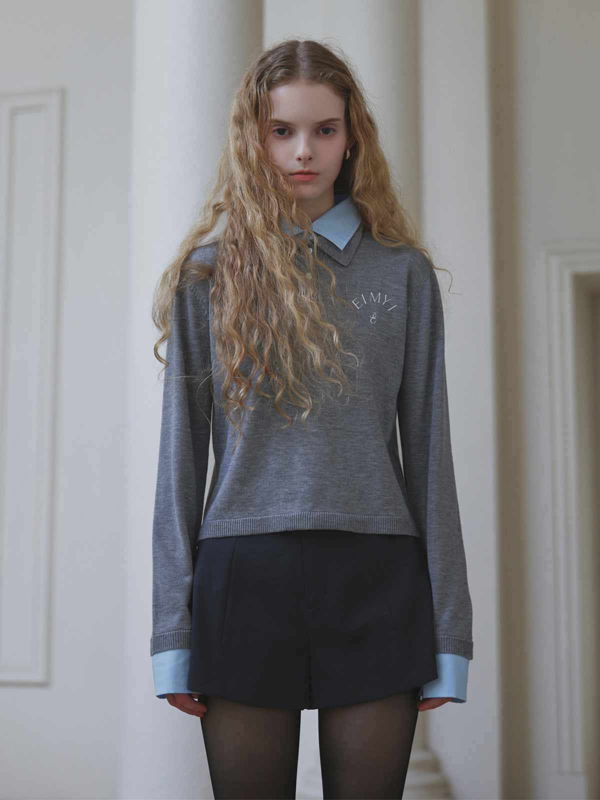 MODEL:173cm／COLOR:GREY／SIZE:F