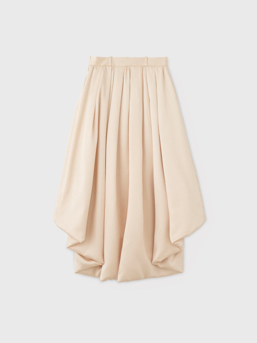 SATIN GATHERED FLARE SKIRT