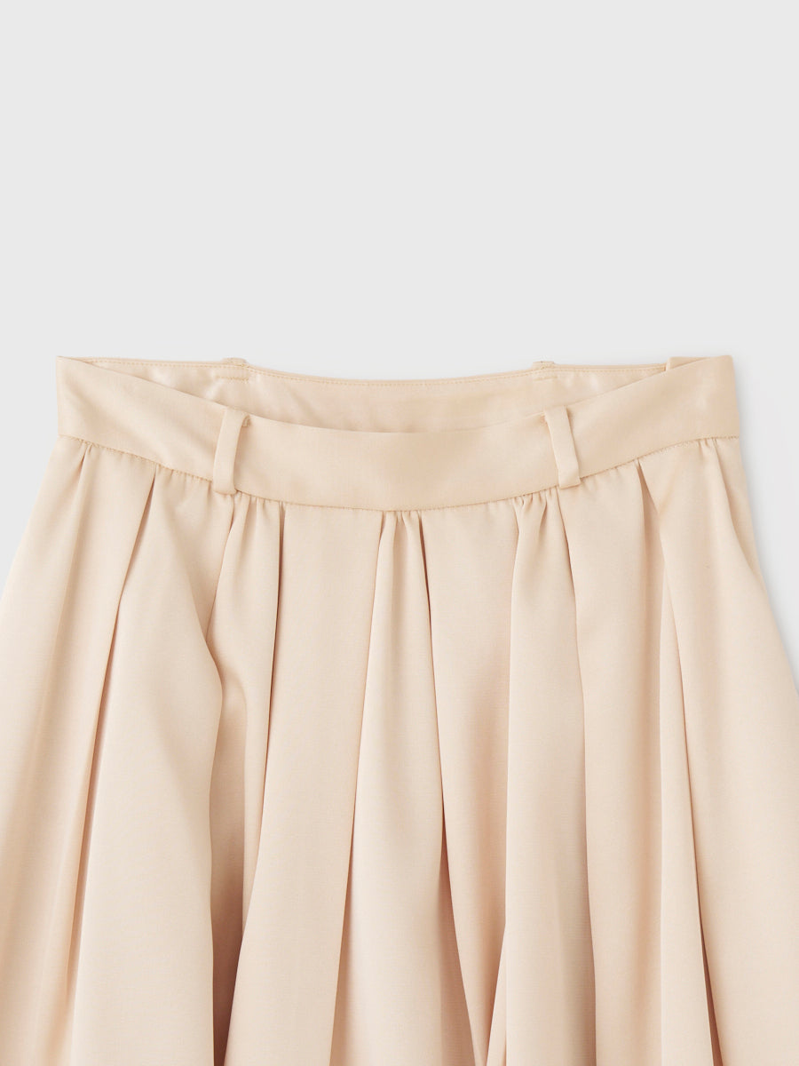 SATIN GATHERED FLARE SKIRT
