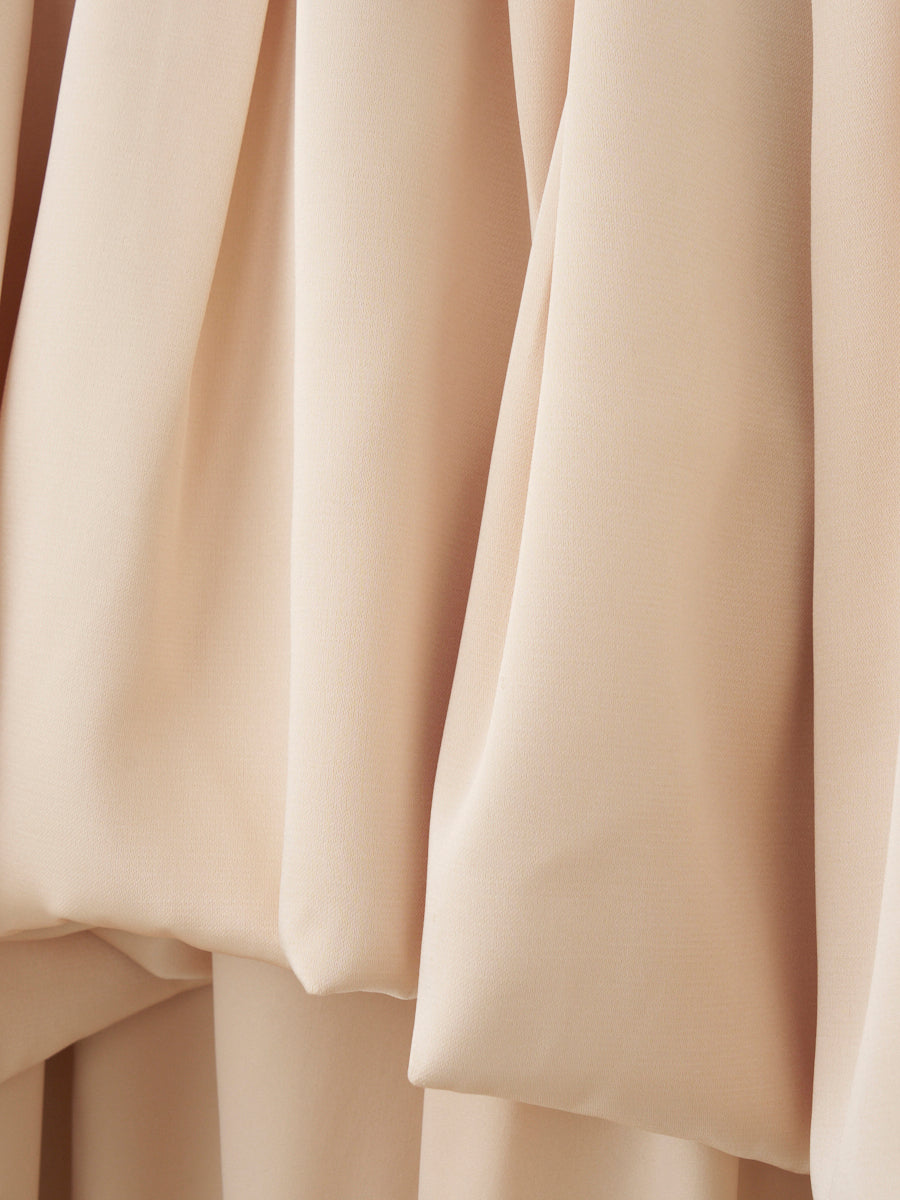 SATIN GATHERED FLARE SKIRT