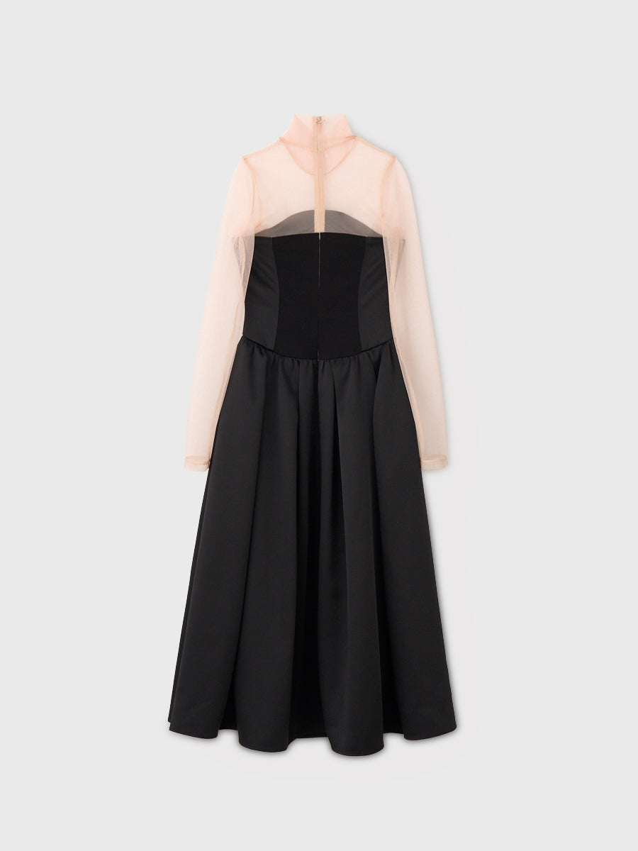 SATIN FLARE DRESS