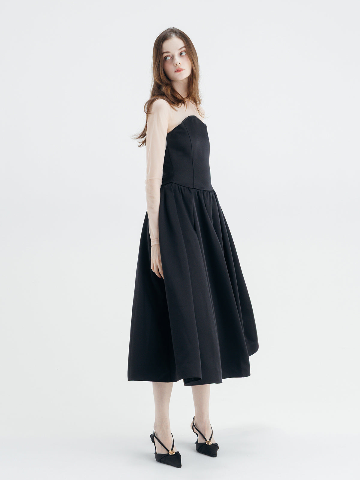 SATIN FLARE DRESS