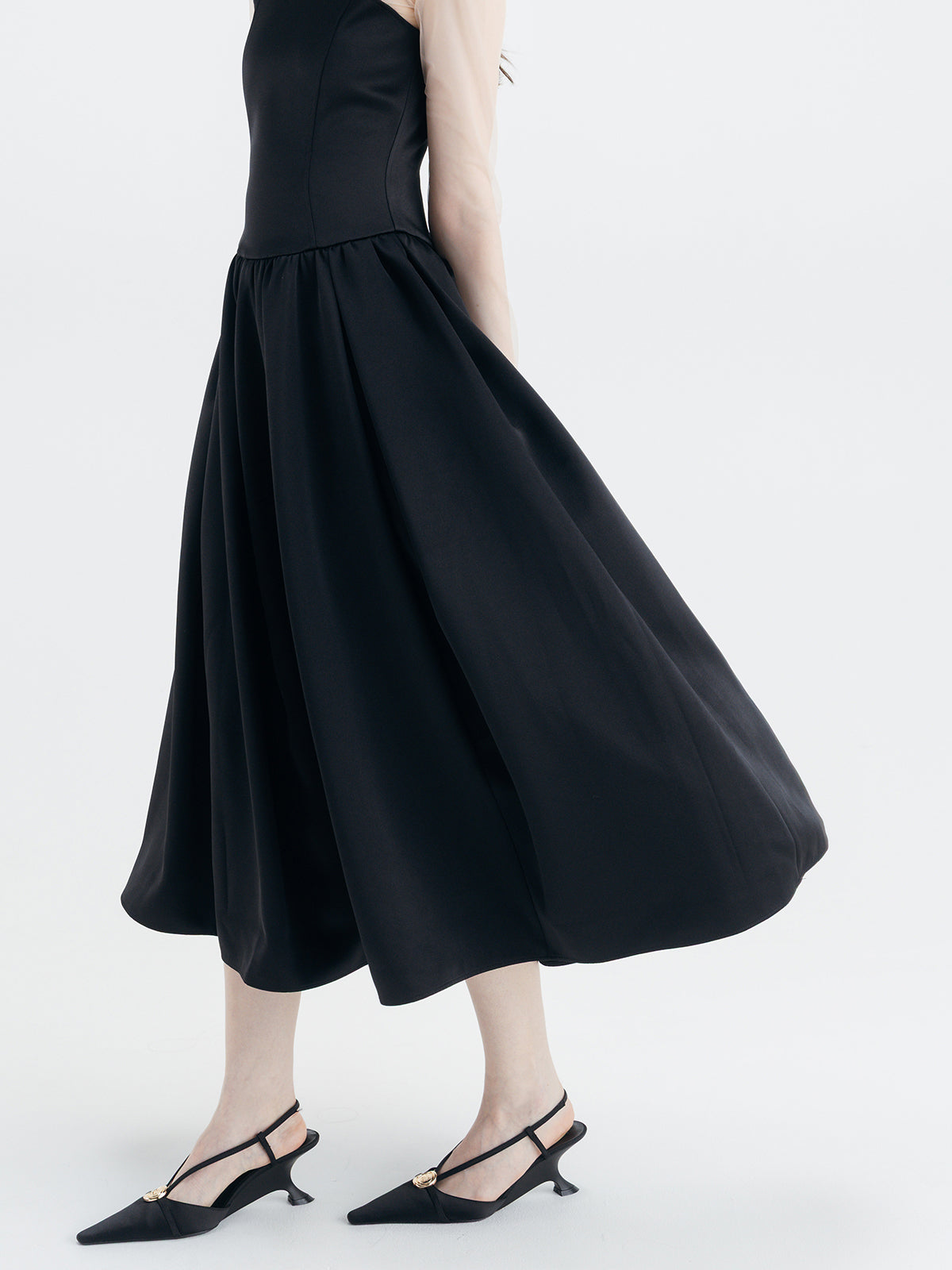 SATIN FLARE DRESS