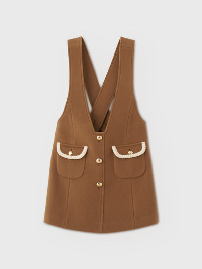 EM GOLD BUTTON WOOL JUMPERDRESS