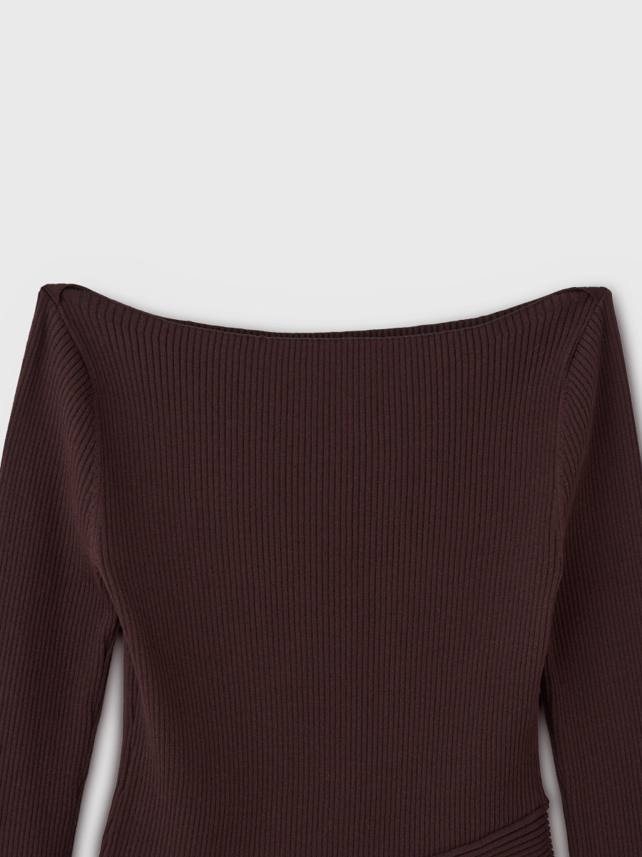 SCARF PATTERN KNITSET DRESS