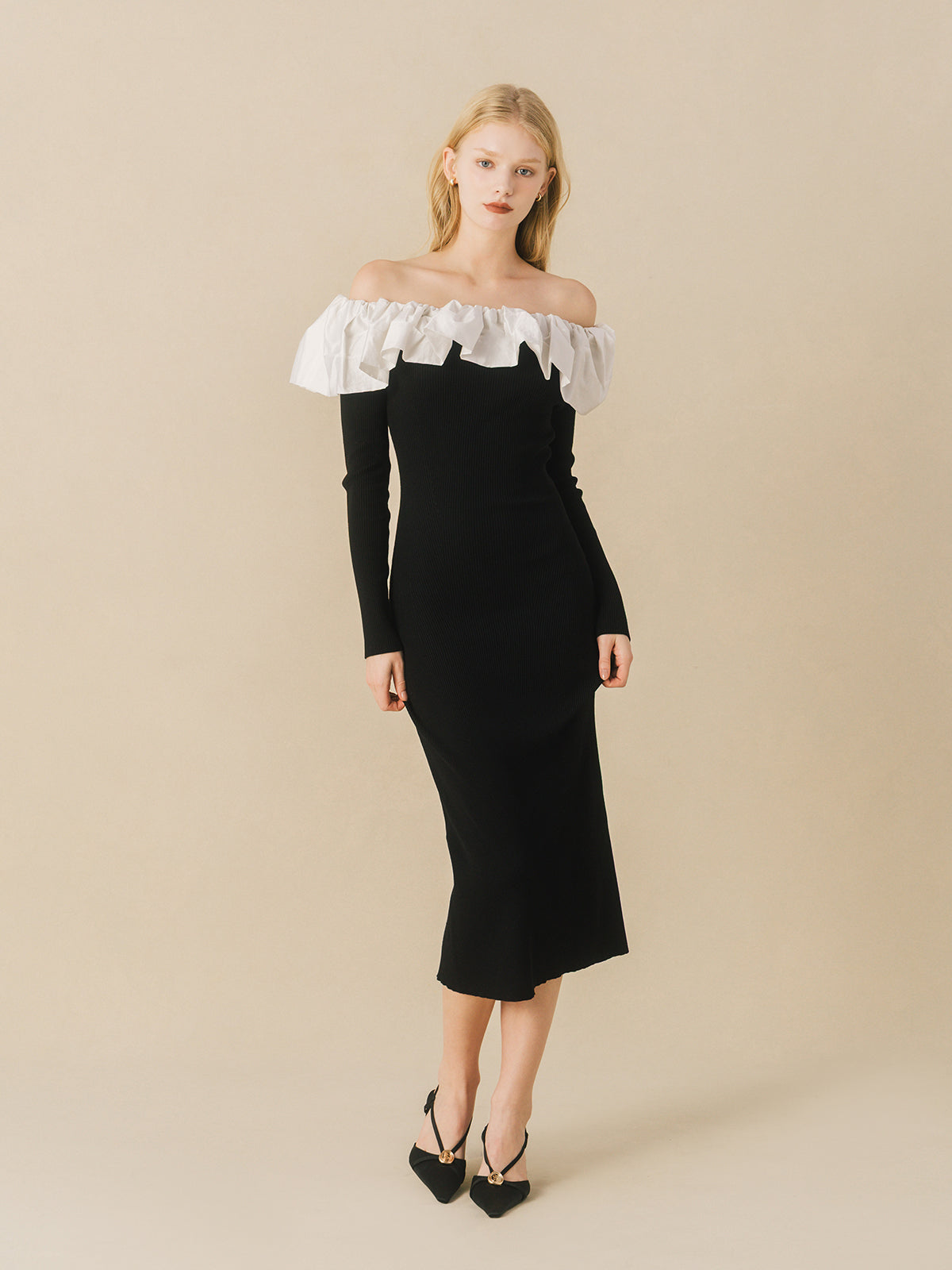 FRILL KNIT DRESS