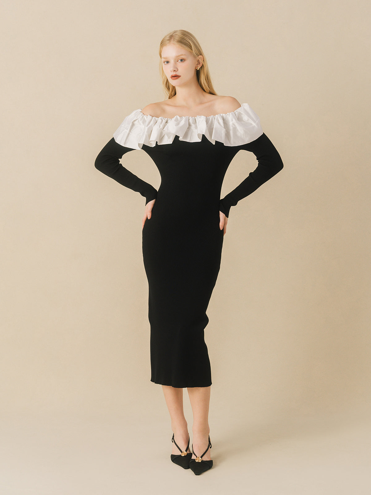 FRILL KNIT DRESS